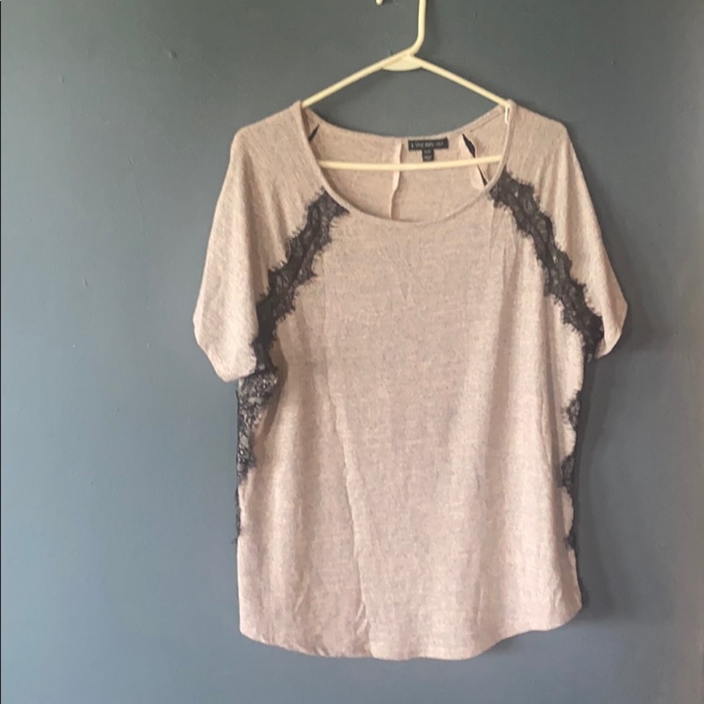 Lace black and pink blouse